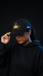 SUN & THREE STARS on black hat
