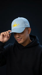 SUN & THREE STARS on light blue hat