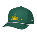 SUN & THREE STARS + PILIPINAS SCRIPT on green rope cap