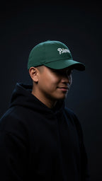 SCRIPT + SUN & THREE STARS on green hat